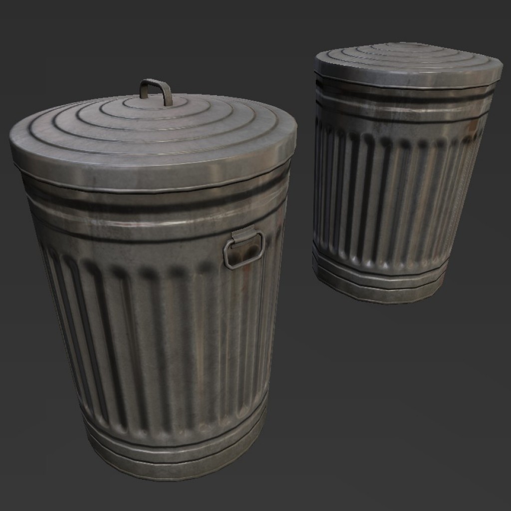 Trash Can (Low Poly + LoD) preview image 1